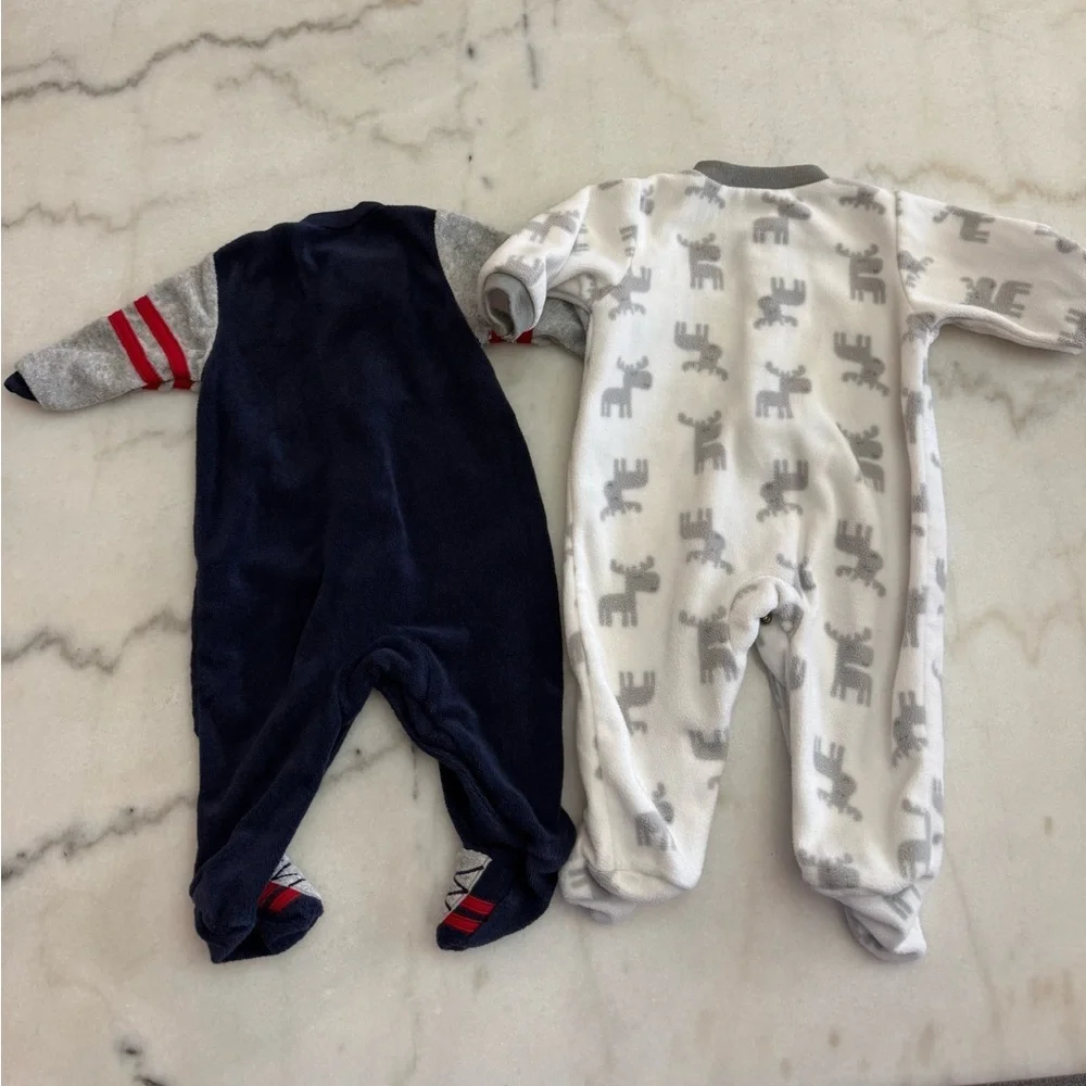 Carter's Navy and Gray Footies
